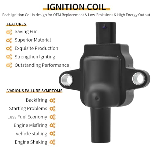 Image of 8 PCS UF893 Square Ignition Coil Pack and Spark Plug Compatible with Ford E350 E450 F250 F450 F350 F53 F550 F59 F600 F650 Super Duty 7.3L V8 2020 2021 2022 Replace# UF893 DG587 LC3Z12029B