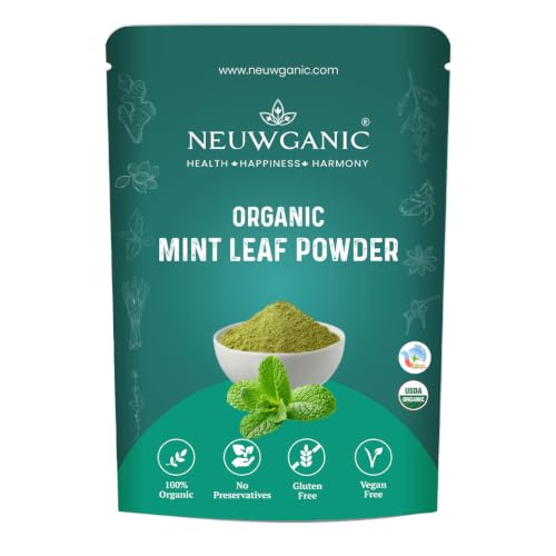 Image of Organic Mint Leaf Powder - Pudina Powder - India Organic and Usda Certified - Ideal for Cooking, Seasoning & Cosmetics Use - 200 Gm Pack of 1