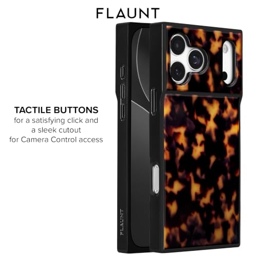 FLAUNT Official Square iPhone 18 Pro Case -Tortoise Shell w/Black Sides - image 6