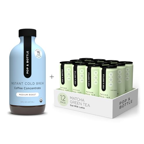 Pop & Bottle Organic Dirty Matcha Variety Pack, Matcha Latte