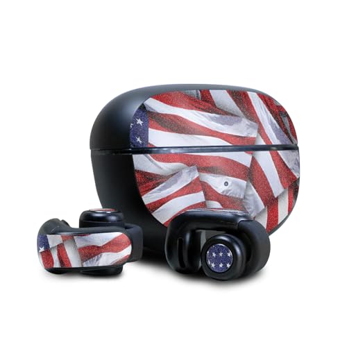 Image of Glossy Glitter Skin Compatible with Bose Ultra Open Earbuds - Patriot - Premium 3M Vinyl Protective Wrap Decal Cover - Easy to Apply | Crafted in The USA by MightySkins