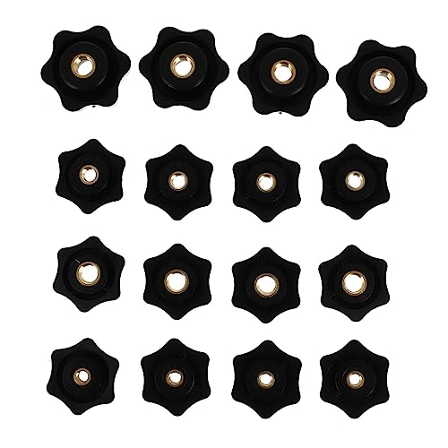 HEALLILY Star Thread Knob Set Plum Blossom Rubber Head Nut 16pcs Clamping Knob Grip Kit