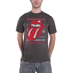 Rolling Stones The T Shirt Cosmic Christmas Band Logo Officiel Charcoal Gris - Les Beatles, Paul McCartney, John Lennon, RIngo Starr, George Harrison