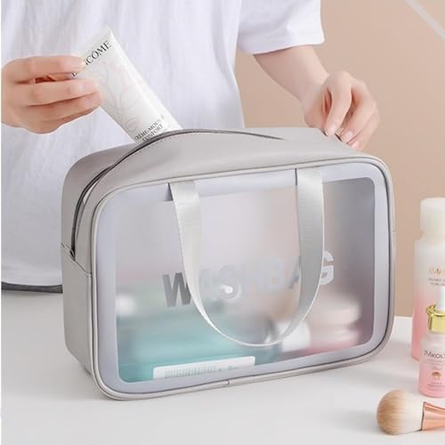Kit 3 Necessaire Transparente Organizador Maquiagem Bolsa Mala-Vende Mais (Branco)