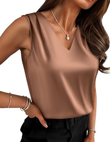 Zeagoo Business Casual Tops for Women Silk Satin Tank Tops