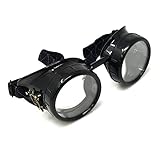Steampunk Victorian Goggles Rave Glasses, Sleek and Stylish Industrial, Punk Clear Lenses