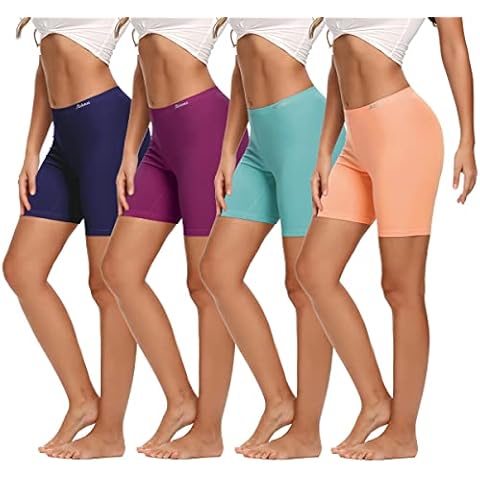 Molasus Womens Boxer briefs Cotton Boy Shorts Underwear Anti Chafing Bike Short Long Leg Under Shorts Multicolor 4 Pack X-Large Cover