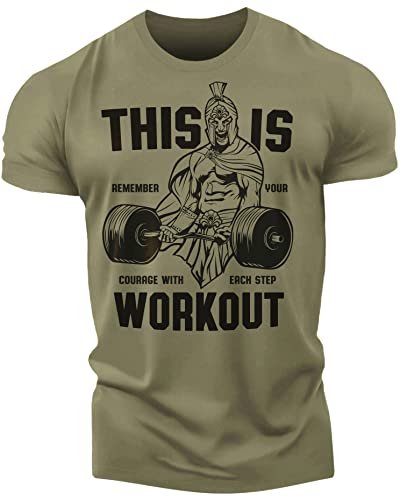 Spartan Workout Shirt for Men Funny Gym Motivational This is Workout T-Shirt