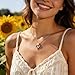 MONOOC Valentines Gifts for Her - 14K-White-Gold-Plated Sunflower Heart Initial Necklace Letter A Necklaces for Woman, Wife Mom Friends Sunflower Gifts for Women Jewelry Anniversary Birthday Gift