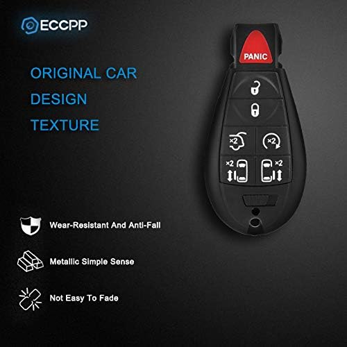 ECCPP 7 Buttons Uncut 433MHz Keyless Entry Remote Key Fob Replacement for Dodge for Grand for Caravan for Chrysler Town & Country for VW Routa 05026198AD (Pack of 1)