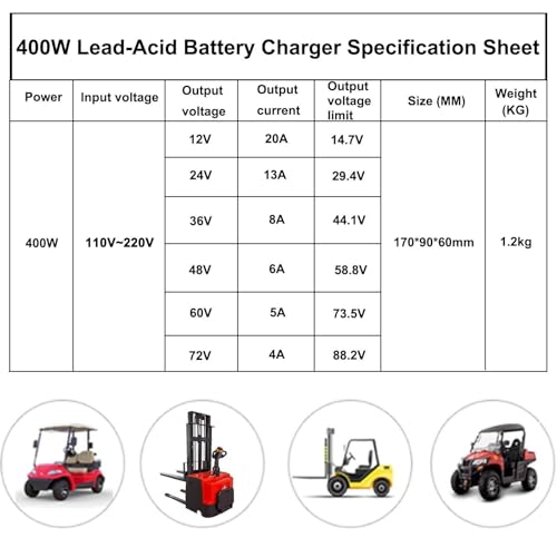 Chargeur de batterie au plomb 12V 24V 36V 48V 60V 72V écran LCD connecteur Anderson chariot - 6