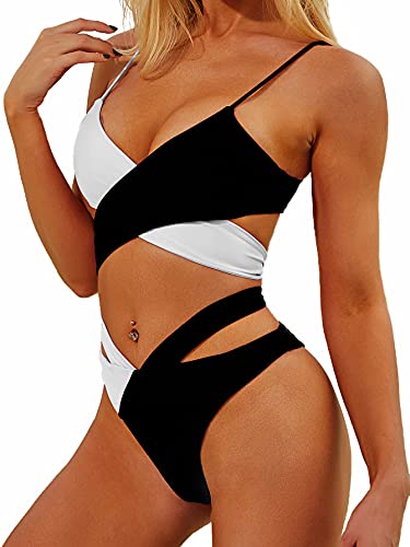Lilosy-Sexy-Wrap-Cutout-Color-Block-Bikini-High-Cut-Brazilian-Swimsuit-Set-2-Piece