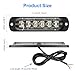 EEEKit 10 Pack LED Emergency Strobe Lights, 6 LED Amber White Strobe Warning Emergency Flashing Lights Surface Mount Caution Construction Hazard Light Bar for Car Truck Van Off-road Vehicle ATV SUV