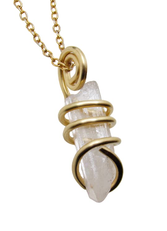 DANBURITE PENDANT RARE & POWERFUL Pleiadian Starbrary Crystal MERLIN'S GOLD #850