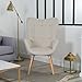 MEUBLE COSY Sessel Relaxsessel Lehnstühle Polstersessel Einzelsofa mit Holzbein Ohrensessel für Wohnzimmer Schlafzimmer Büro Vanity, Stoff, Beige