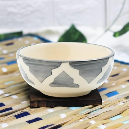 Image of Ceramic Bowl Set | 2-Piece Lightweight Crockery for Daily Use | Ash Grey Ramen & Snack Bowls (125ml Each) | Elegant Microwave & Dishwasher Safe | Perfect Christmas & New Year Gift