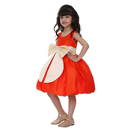 Image of Ripening Baby Girls Red and White and Satin Round Neck Sleeveless A Line Dress