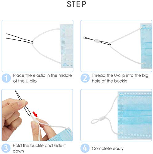 120 Pcs Cord Locks Silicone Toggles Elastic Cord Adjuster Non Slip Stopper Adjustable Lanyard Buckle Barrel Connectors For Drawstrings (Transparent),With 2 Pcs U-Clips #TOP2