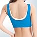 Womens Lightweight No Underwire Bra Full Coverage Stretch Comfort Bralettes Push Up Breathable Workout Yoga Sports Bra Blue