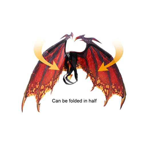 SEWACC Dragon Wing Dragon Wings Cosplay Props Non-woven Dragon Wing Halloween Wing Cosplay Carnival Wing for Unisex (Red) Demon Wing - Image 4