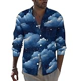 Versátil y elegante: esta camisa con botones para hombre con estampado Cloud Star Sky combina sin esfuerzo con jeans, pantalones cortos, pantalones deportivos o pantalones casuales. Completa el look con tenis o sandalias para un atuendo elegante y cómodo