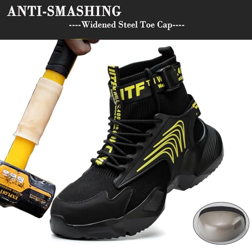 Image of Nutropa Steel Toe Shoes for Men Women Work Safety Footwear Lightweight Breathable Comfortable Industrial Construction Sneakers