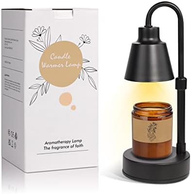 Dimmable Candle Warming Lamp With Gooseneck - Height Adjustable Electric Warmer For Jar Candles, 2 Bulbs Included (Black) - View #2