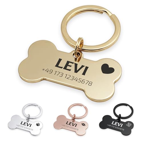 FELLSOCKE Hundemarke mit Gravur aus Edelstahl, Individuell...