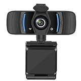 Castries 1080P Webcam with Privacy Cover, HD Webcam with Microphone with Noise Reduction, Wide Angel Laptop and Desktop USB Web Camera for Video Calling, Video Conferencing, Online Teaching or Gaming