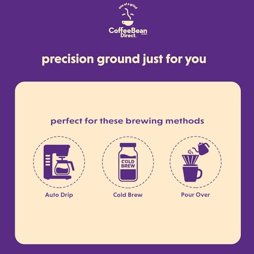 Coffee Bean Direct Dark Brazilian Santos, Ground Coffee, Arabica Coffee, Dark Roast, 5 Pound Bag (Pack of 1)
