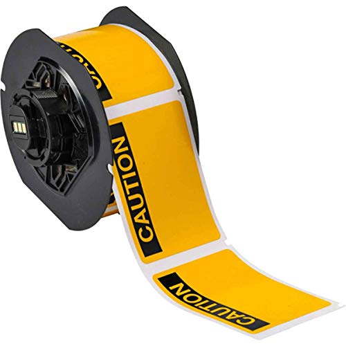 Brady B30-241-595-OSHACA 2.25" Height x 3" Width, B-595 Indoor/Outdoor Vinyl, Yellow/Black BBP31 Pre-Printed Pre-Cut Labels Tape with Sign Headers, 300 per Roll