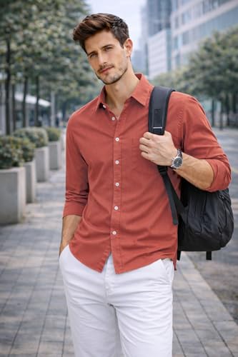 Image of Ben Martin Shirt for Men | Regular Casual Shirts for Mens' | Men's Casual Shirt's Slim Fit | Full Sleeve Cotton Shirts for Men's | Solid Shirt's for Mens Stylish | Formal & Casual Office Wear Shirts
