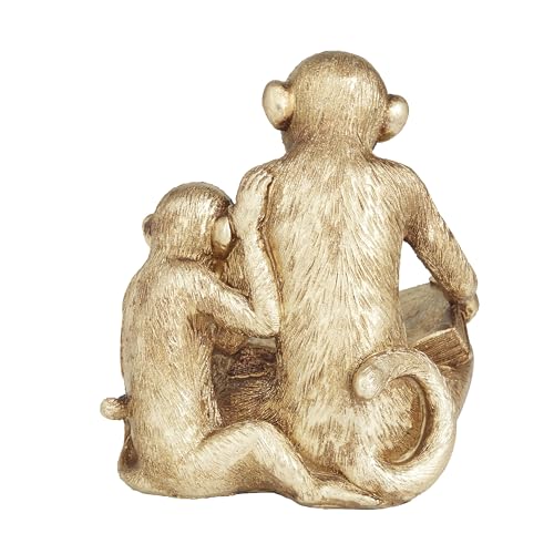Escultura Decorativa Mono Polystone Dorada 9x6x7 pulgadas miniatura 3