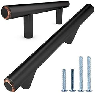 Alpine Hardware PREMIUM SOLID Euro Style Bar Handle Pull | 25Pack ~3" Hole Center & 5 3/8" Length Heavy Stainless Steel Ba...