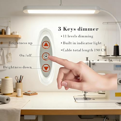 Image of YinzPlus Sewing Machine LED Light Strip Stick on, Dimmable, Ra 90 high Brightness, Strong Adhesion, Fast Installation, Eye Protection, Energy Saving, 11.77 Inch,Cold White