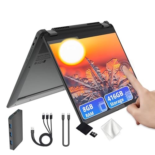 Image of Lenovo Flex 5i Chromebook Plus 14 inch WUXGA Touchscreen 2-in-1 Laptop, Intel Core i5-1334U, 8GB LPDDR4x, 416GB Storage (256GB SSD&160GB Docking Station), Backlit Keyboard, FHD Camera, Chrome OS, Gray