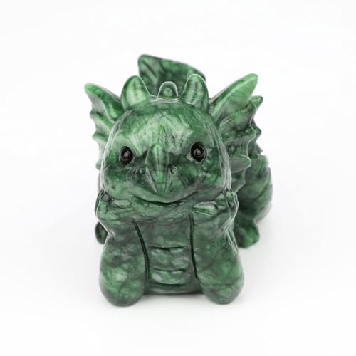 Estatua de dragón en jade para decoración de escritorio miniatura 4