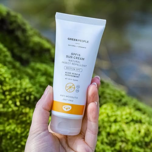 Green People SPF15 Sun Cream with Insect Repellent - Natural, Organic Sunscreen with Citrepel75, Aloe Vera & Mint - Vegan, 100ml - Image 2