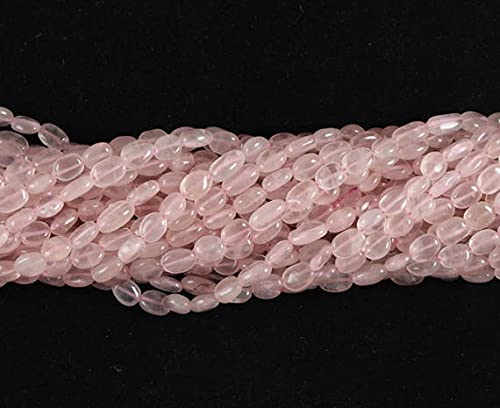 Quartz rose de qualité supérieure en perles ovales lisses pour joaillerie artisanale