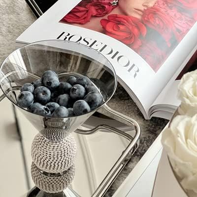 Miniatura 5 de Copas de vino, copas de Martini, copas de vidrio hechas a mano con diamantes de imitación, elegantes copas de champán, copas de cóctel de copa de