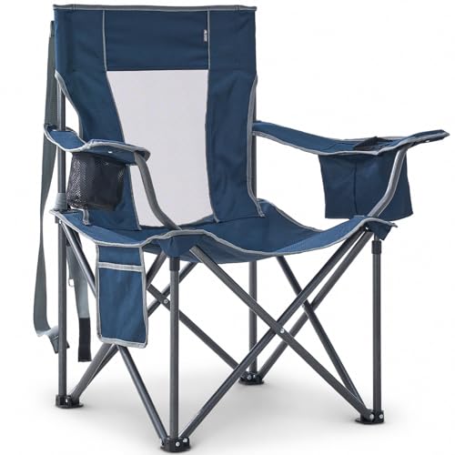 Oversized-Camping-Chairs-Heavy-Duty-Outdoor-Chair-Support-400-Lbs-Blue Oversized Camping Chairs Heavy Duty Outdoor Chair Support 400 Lbs, Blue - Image 1