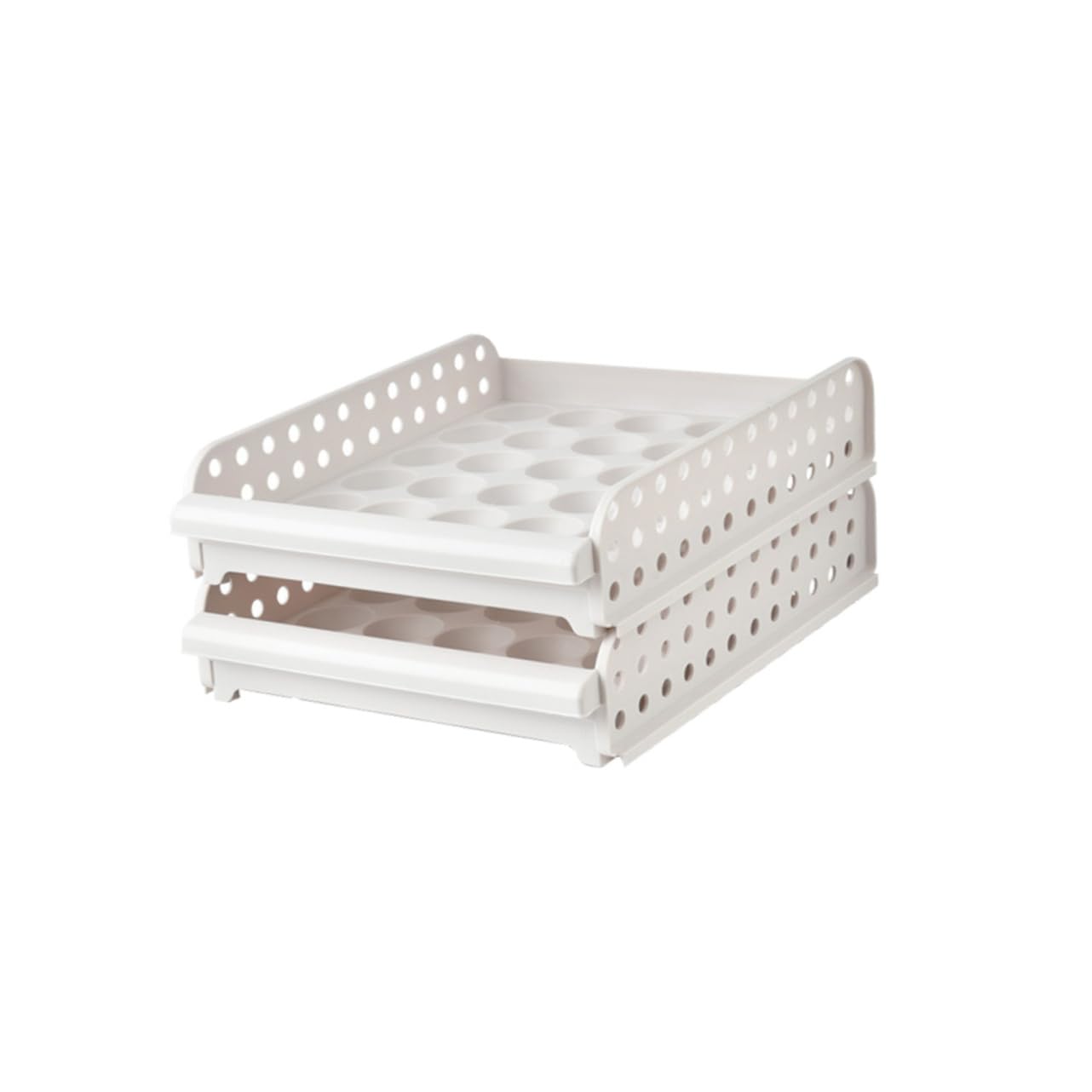 PP Caja de Huevos Apilable 2 Capas, 30 Compartimentos
