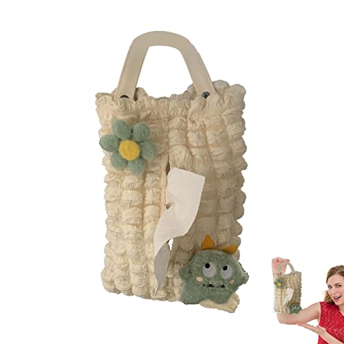 Bolsa para caixa de lenços de carro - Dispensador de lenços dobrável suspenso | Caixa de papel fofa