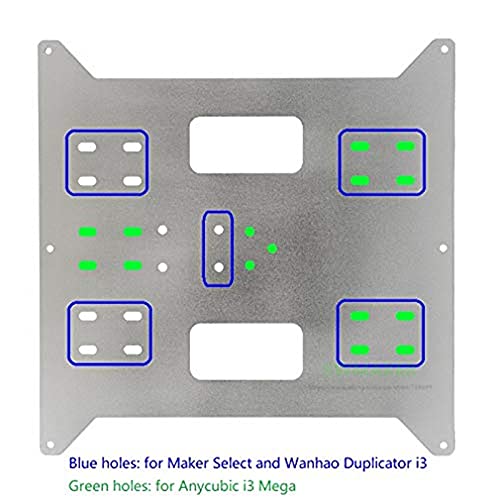 Lysee 3D Printer Parts & Accessories - Y Carriage Replacement Upgrade Aluminum Plate for Maker Select, Duplicatior i3 and i3 Mega 3D Printers - (Color: Silver)