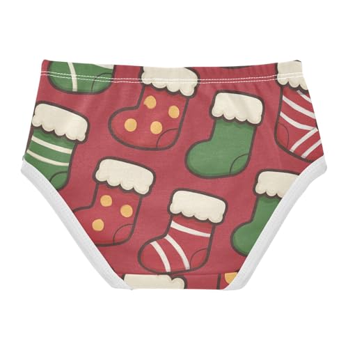 Christmas Stockings Daily Wear Girls' Panties Comfort Color for Toddler Girls in Sizes 2T,3T, 4T, 5T, 6Y and 8Y2