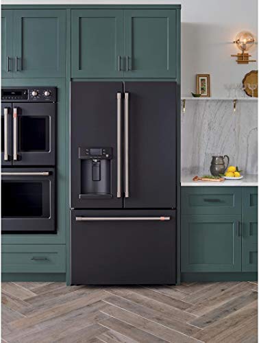Cafe Cye22Tp3Md1 22.2 Cu. Ft. French Door Refrigerator With Hot Water Dispenser In Matte Black, Counter Depth And Fingerprint Resistant #TOP5