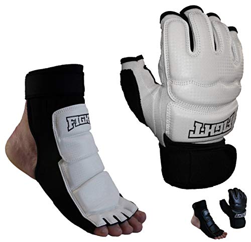 Sparring Set MMA Gloves Hand Foot Protector Taekwondo Sparring Gear for Martial Arts Punch Bag Kickboxing Foot Guards Karate Training Boxing Gloves Foot Gear for Men Women Kids XS-XL