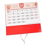 PRETYZOOM Hängender Monatskalender Wandkalender Chinesischer Stil Dickes Material Traditioneller Haushaltskalender Büro Wohnraumplanung