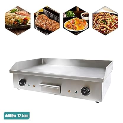 4400W Elektro Grillplatte, Elektrogrill, antihaftbeschichtete, separate Temperatureinstellung, Plancha Elektrogrill, Griddleplatte Bratplatte, für Fleisch Fisch und Gemüse – Bild 3