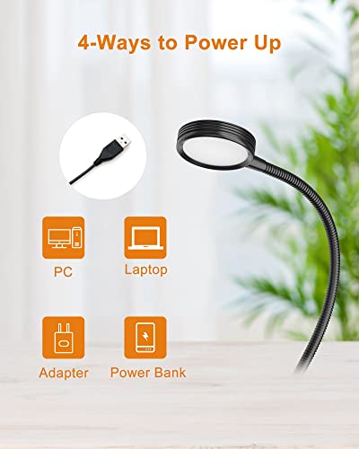 Lepower Clip On Light, Reading Light With 10 Dimmable Brightness Levels And 3 Colors, Flexible Book Reading Lamp For Bed, Desk, Headboard, Perfect For Reading, Working & Studying-No Ac Adapter #TOP5